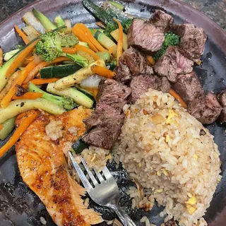 Salmon and Steak Combination