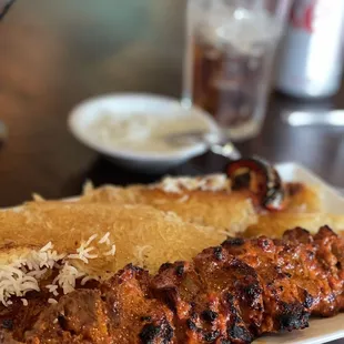 Lamb kebab with &quot;sticky rice&quot;