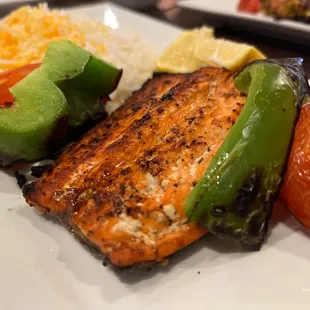 Grilled salmon... they didn&apos;t really pay attention to how i asked for it but it was still good because they have a legit grill.