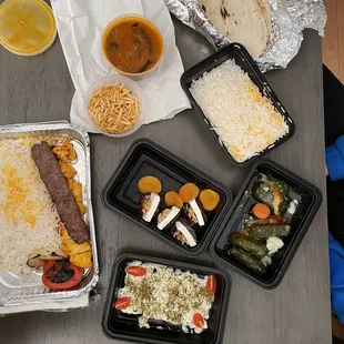 a table full of food