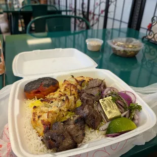 Chicken and lamb platter $22