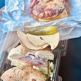 Pizza bagel and vegetarian