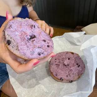 Blueberry Bagel and Blueberry Cream Cheese