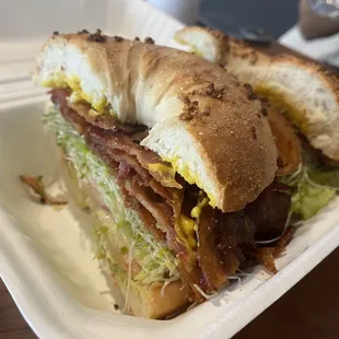 BLTA Sandwich with added sprouts