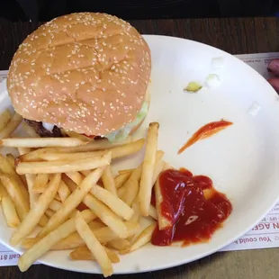 Burger and fries