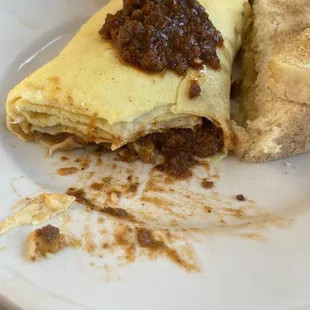Inside of Greek Omelette