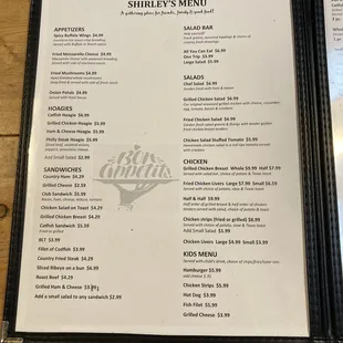 menu and prices
