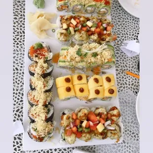 Bonita Roll, Kiss of Fire Roll, Samba Roll, Angry Bird Roll and Red Dragon Roll