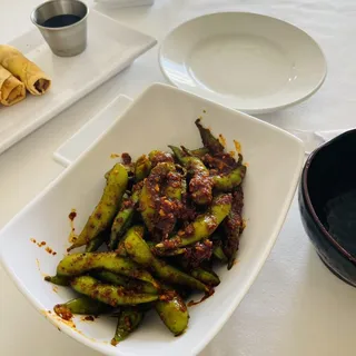 Spicy Garlic Edamame