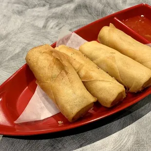 Spring rolls. These boat plates are so fun