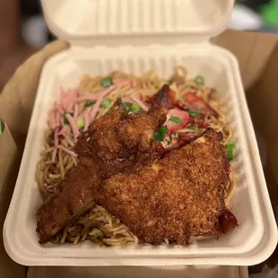 Country Fried Noodles w/ Chicken Katsu