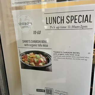 Lunch Shiro's Bento (11am-3pm only)