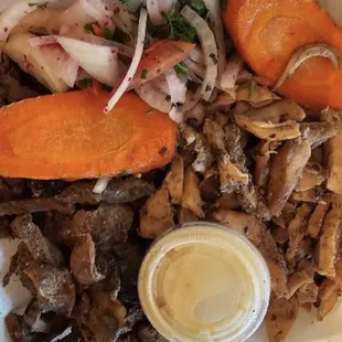 Shawarma Combo with chicken & lamb.