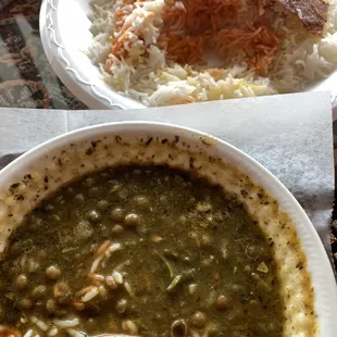 My fav!! Lentil soup and rice.