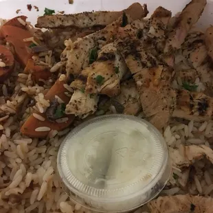 Meh.... as you can see I ate the meat part of my shawarma plate but totally left the super dry chicken alone