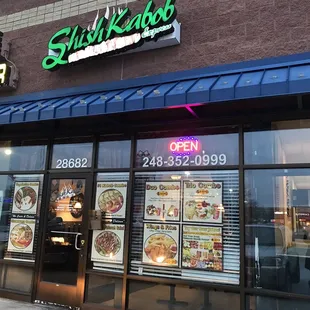 the front of the restaurant