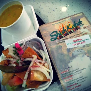 Lentils Soup and Fatoush Salad