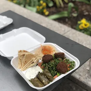 a tray of food on a table