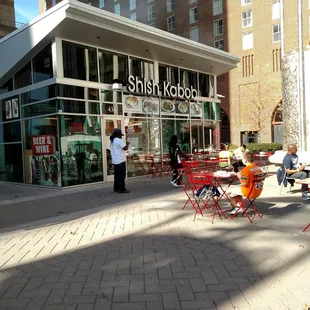 This is real deal Middle Eastern food. Outdoor seating only in City place.