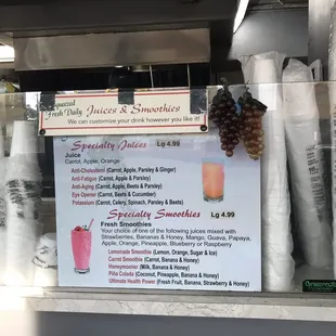menu and prices