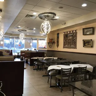 the dining area of a restaurant