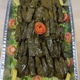 Homemade Catering Grape Leaves Tray!