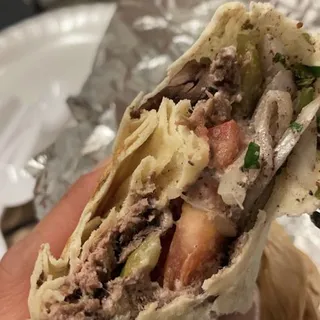 Beef and Lamb Shawarma Pita Wrap