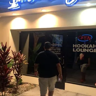 the entrance to the restaurant