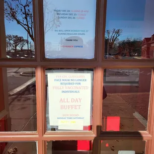 Closed Christmas 12/25/2021 and day after (12/26/2021)