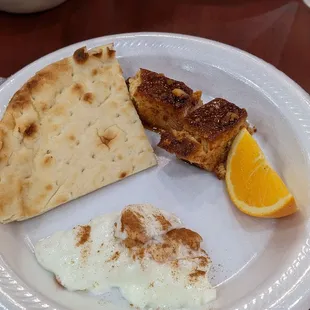 From the buffet: milk pudding and flan