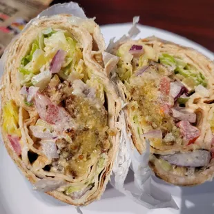 Falafel wrap. Very good.