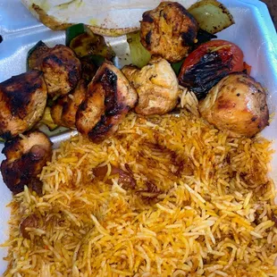 Spicy rice and spicy chicken  #9 Spicy Chicken Kabobs #9 Spicy Chicken Kabobs