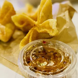 Lobster rangoon. A-OK. Sauce that comes with them is way way way too sweet.