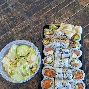 3 roll lunch special with salad, and miso (not pictured)