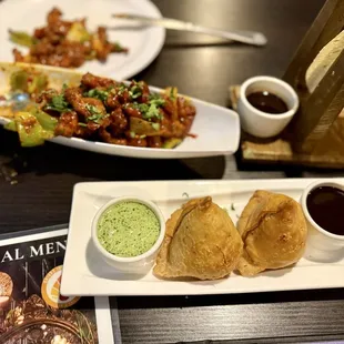 Chicken 65, Vegetable Samosa - 2 Pcs