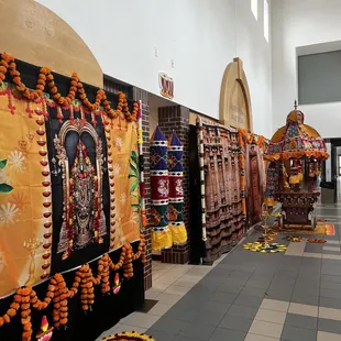 the interior of a hindu temple