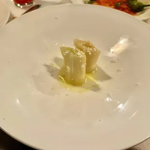 The leeks, which were great, but after we ate half of them.