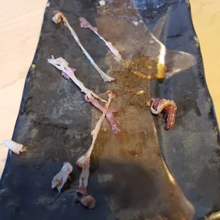 Every slice of bluefin had sinue and unedible tissue.