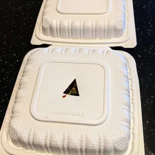 Some of the takeout containers had holes cut out the tops of them to prevent too much condensation from building up inside.