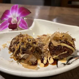 Takoyaki (Octopus pancake in cake pop form)