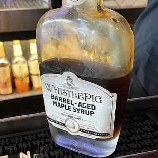 Barrel aged maple syrup