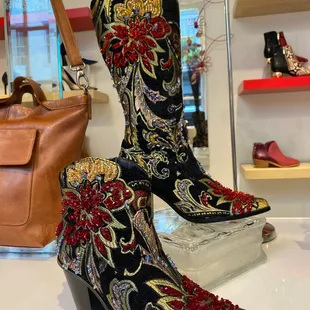Helens Heart hand embroidered and beaded booties