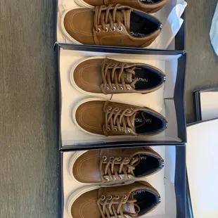 Some of the spots on the soles are flaws of the shoe. You can tell they never walked around in them other than trying them on.