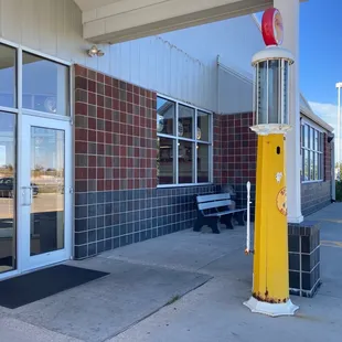 the entrance to the store