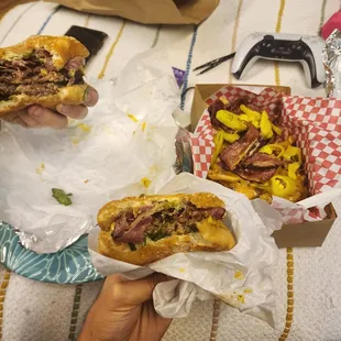 DB pastrami cheese and pastrami cheese and pastrami chili cheese fries