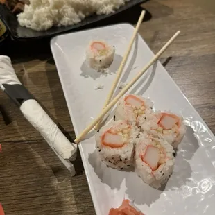 California roll sushi made special with soy paper
