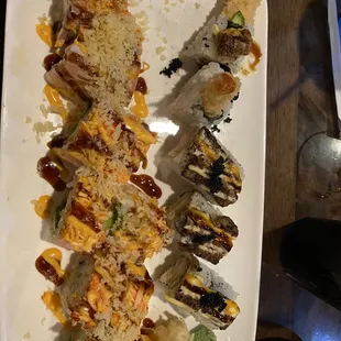 Fillet Mignone roll (i requested the steak be well done) and shogun roll.