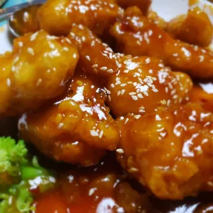 Sesame chicken was very good.