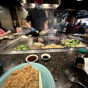 a man preparing food