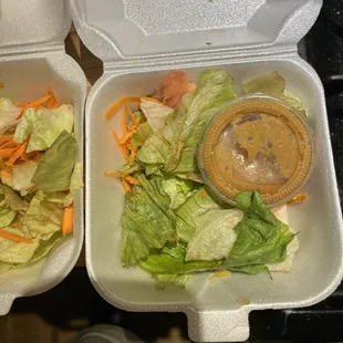 Brown salad with meal